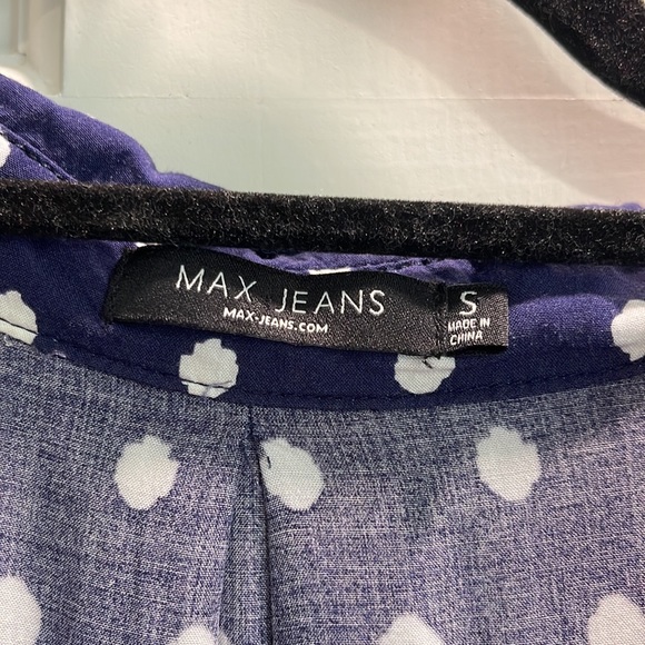 Max Jeans blue and white polka dot blouse size s - Picture 2 of 6